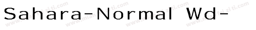 Sahara-Normal Wd字体转换